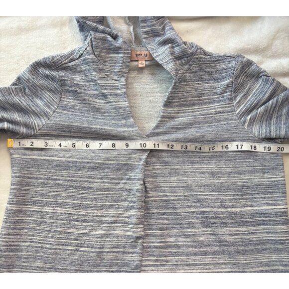 Womens Size S Gray Long Sleeve Striped Hooded Pullover Lightweight Top - Picture 7 of 10